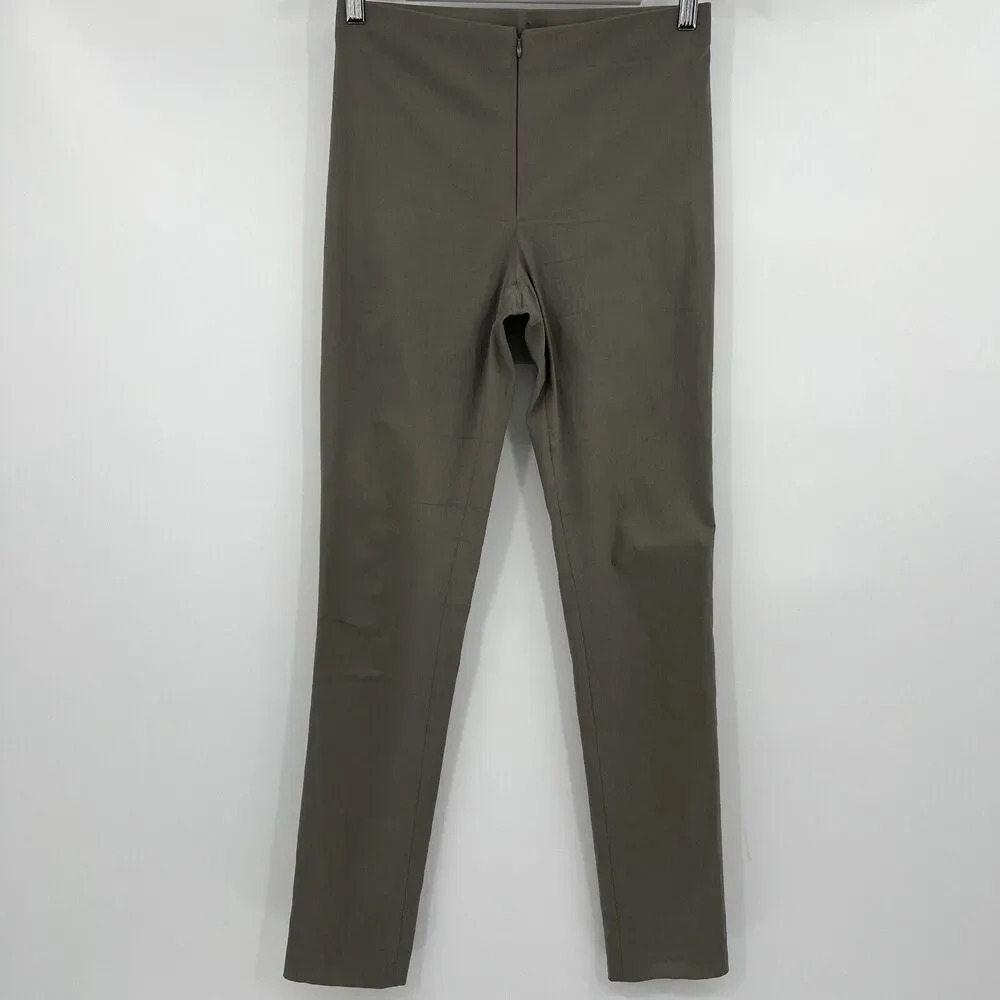 Lauren Vidal Taupe Dress Pants Slim Leg Zip Up Pants Women's Size T1 Small